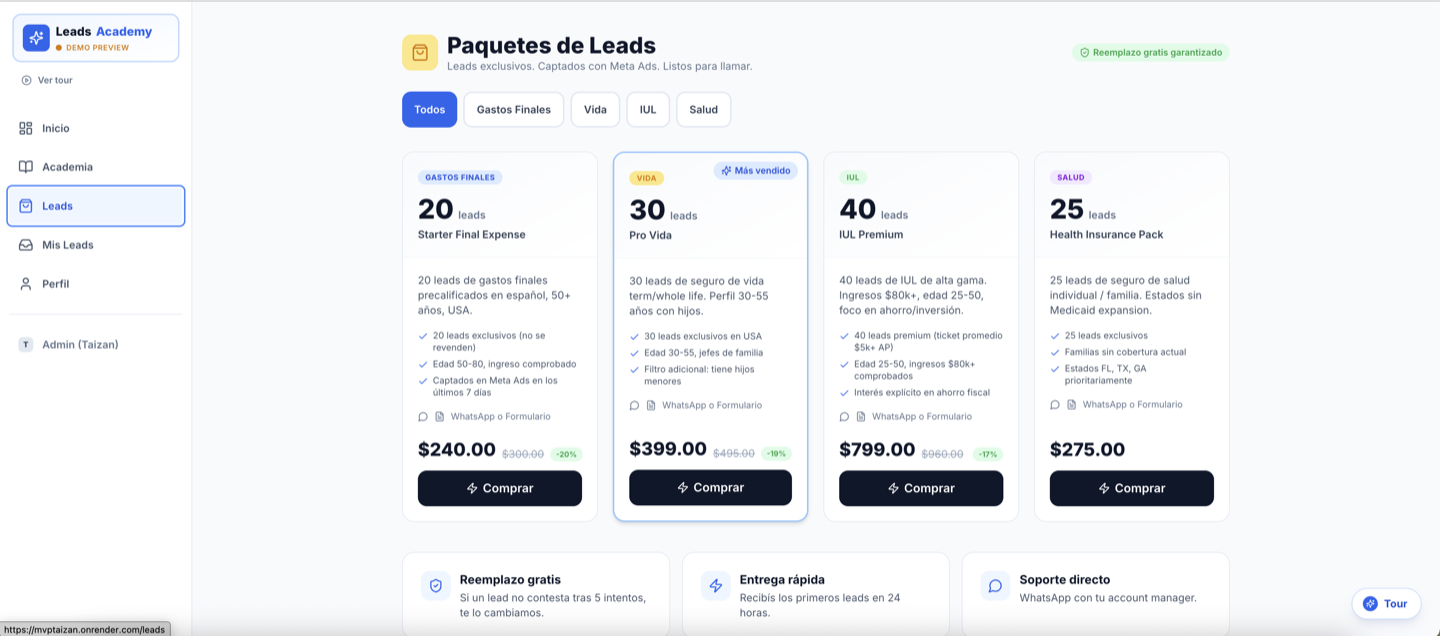 Leads exclusivos